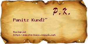 Panitz Kunó névjegykártya
